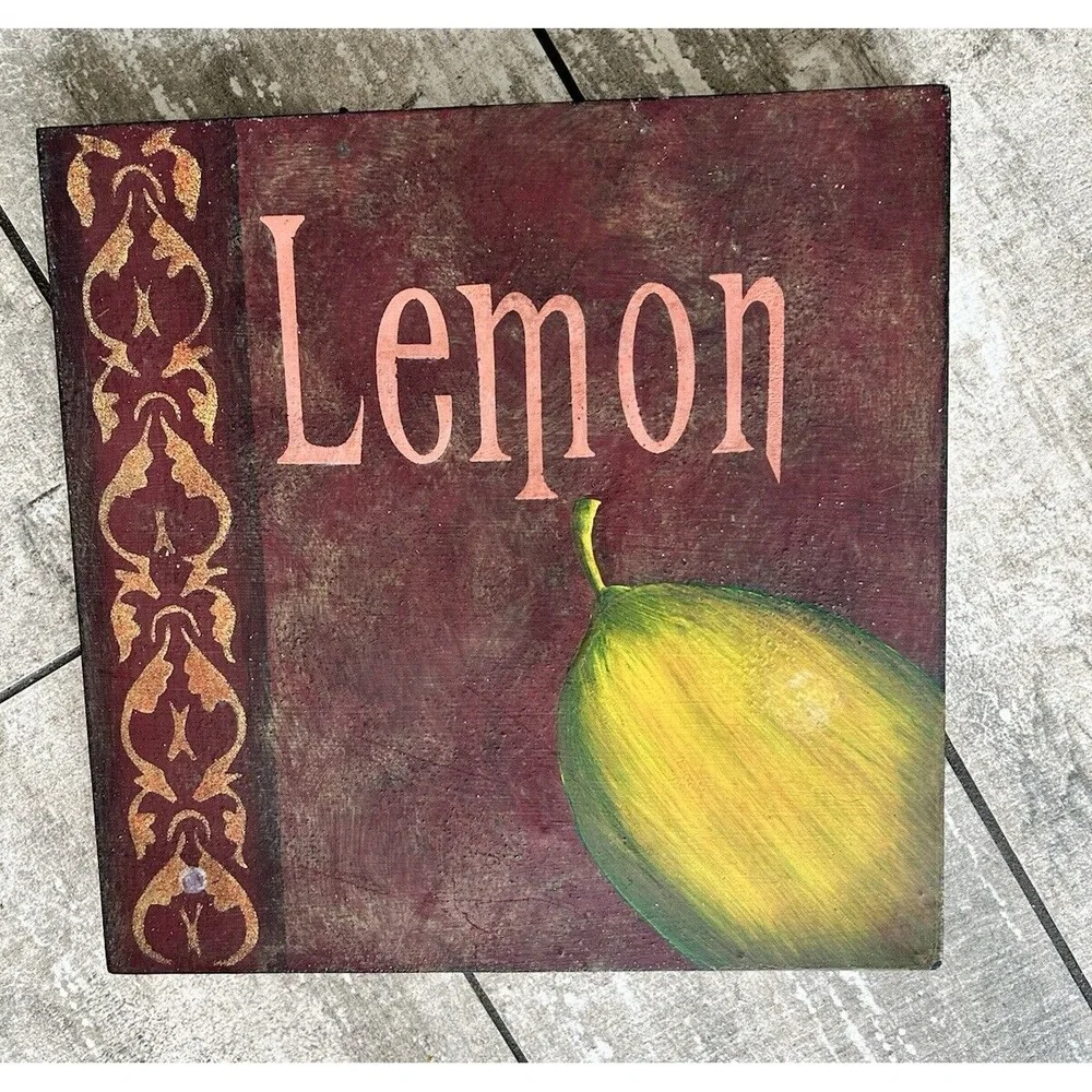 Vintage Southern Living Wall Art Kitchen Trio Apple Lemon Fig Rust Country‎ Farm